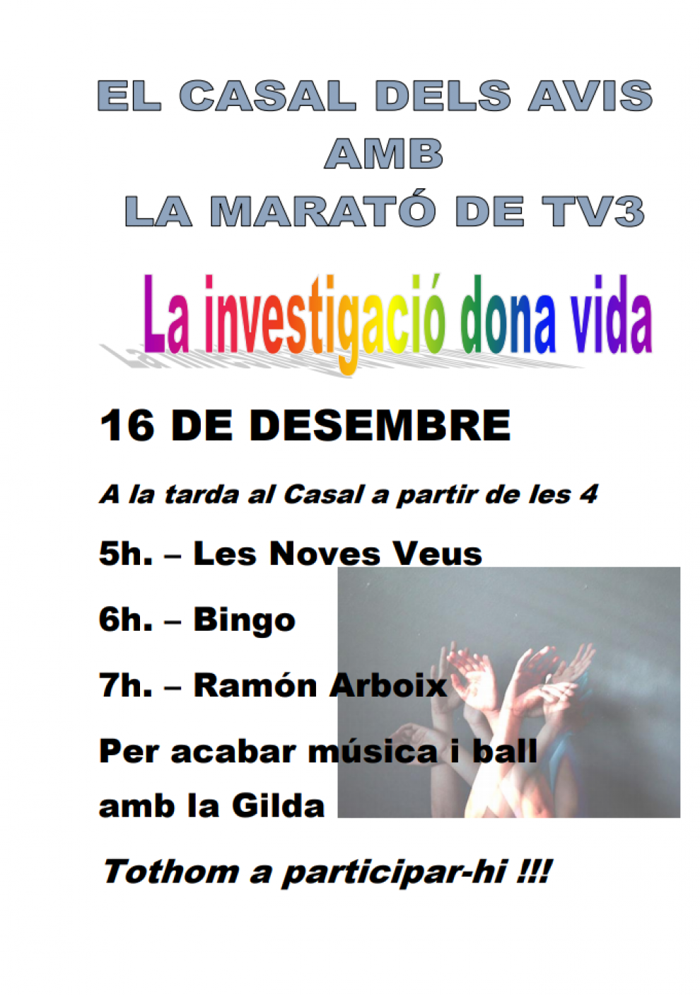 El Casal dels Avis d'Olost amb la Marató de TV3